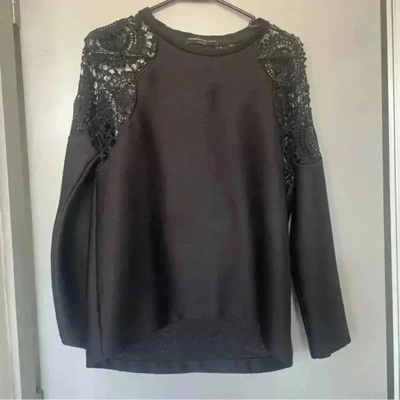 Generation Love Black Lace Long Sleeve Top Size Small - Picture 1 of 2